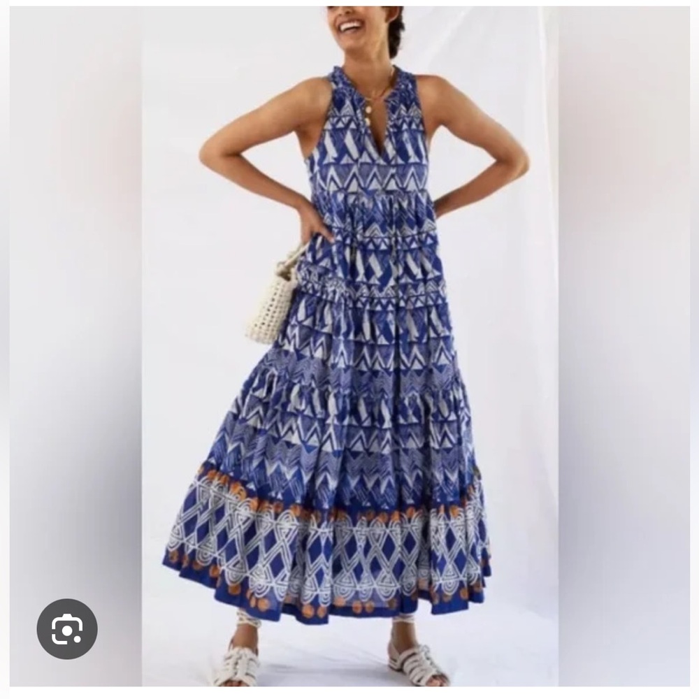 By Anthropologie Diaz cotton maxi tired dress, size XS